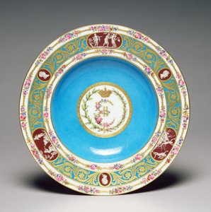 Prato do Serviço da Imperatriz Catarina da Rússia, 1778 (porcelana pintada e dourada)